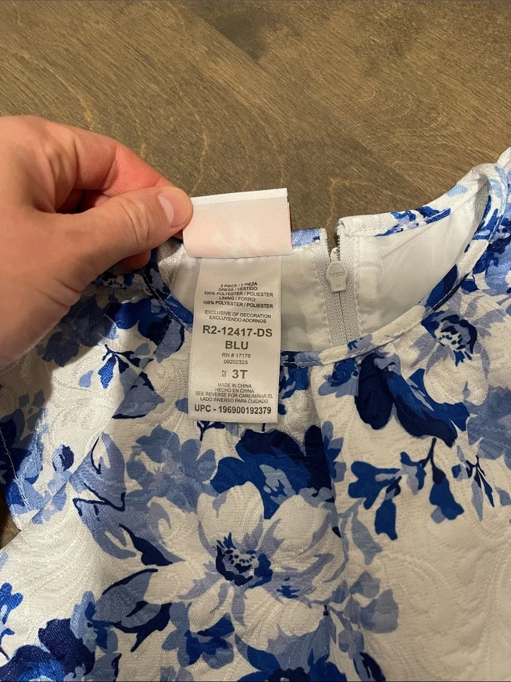 Blue Floral Bow Kids Dress Size 3T